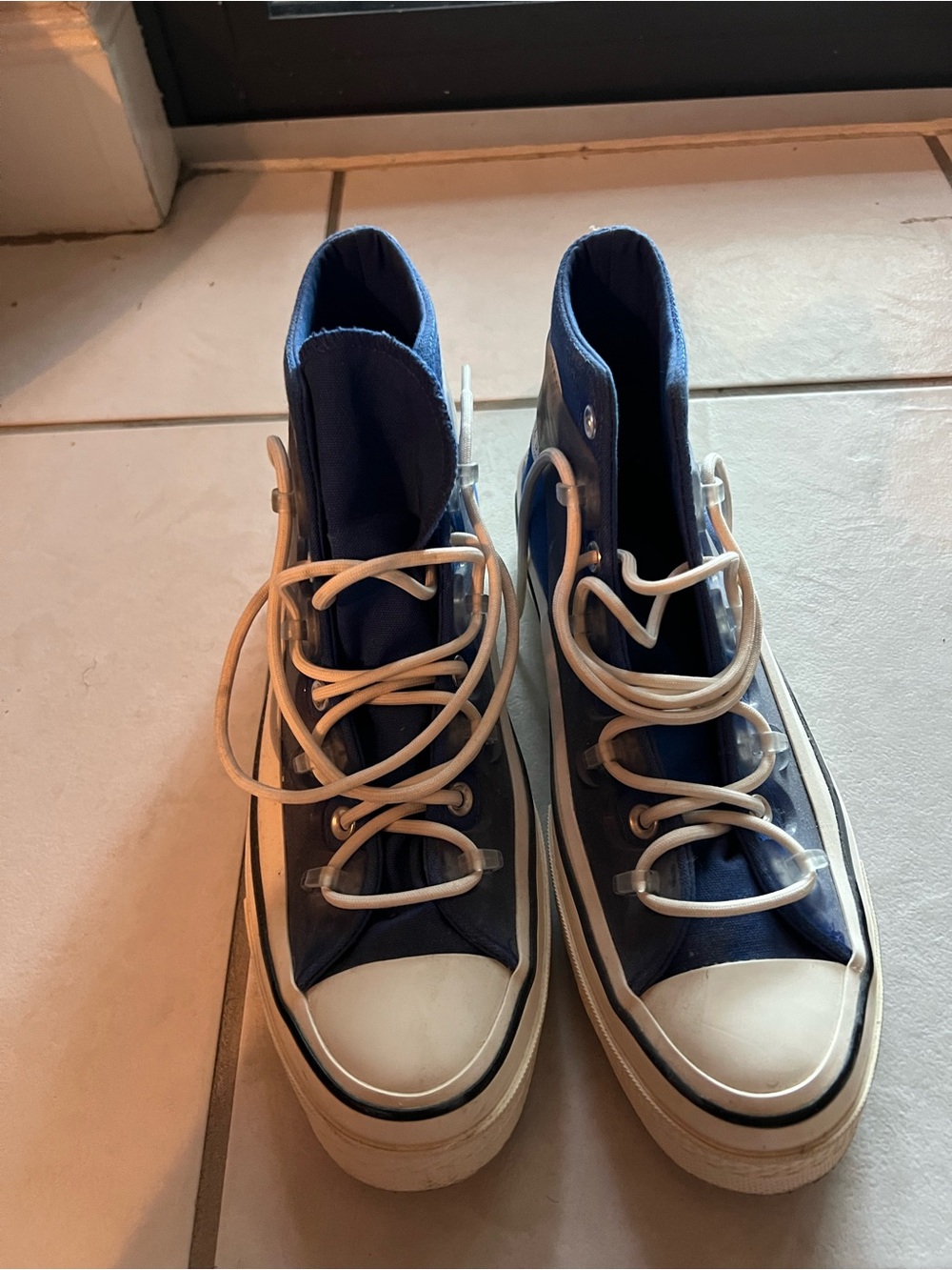 Converse Classic High-Top Canvas Sneakers in Navy Blue with White Accents